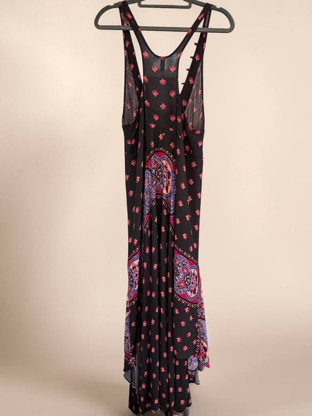 Free People Intimately Faithfully Yours Black Paisley-Panel High-Low Maxi Dress - Picture 6 of 15